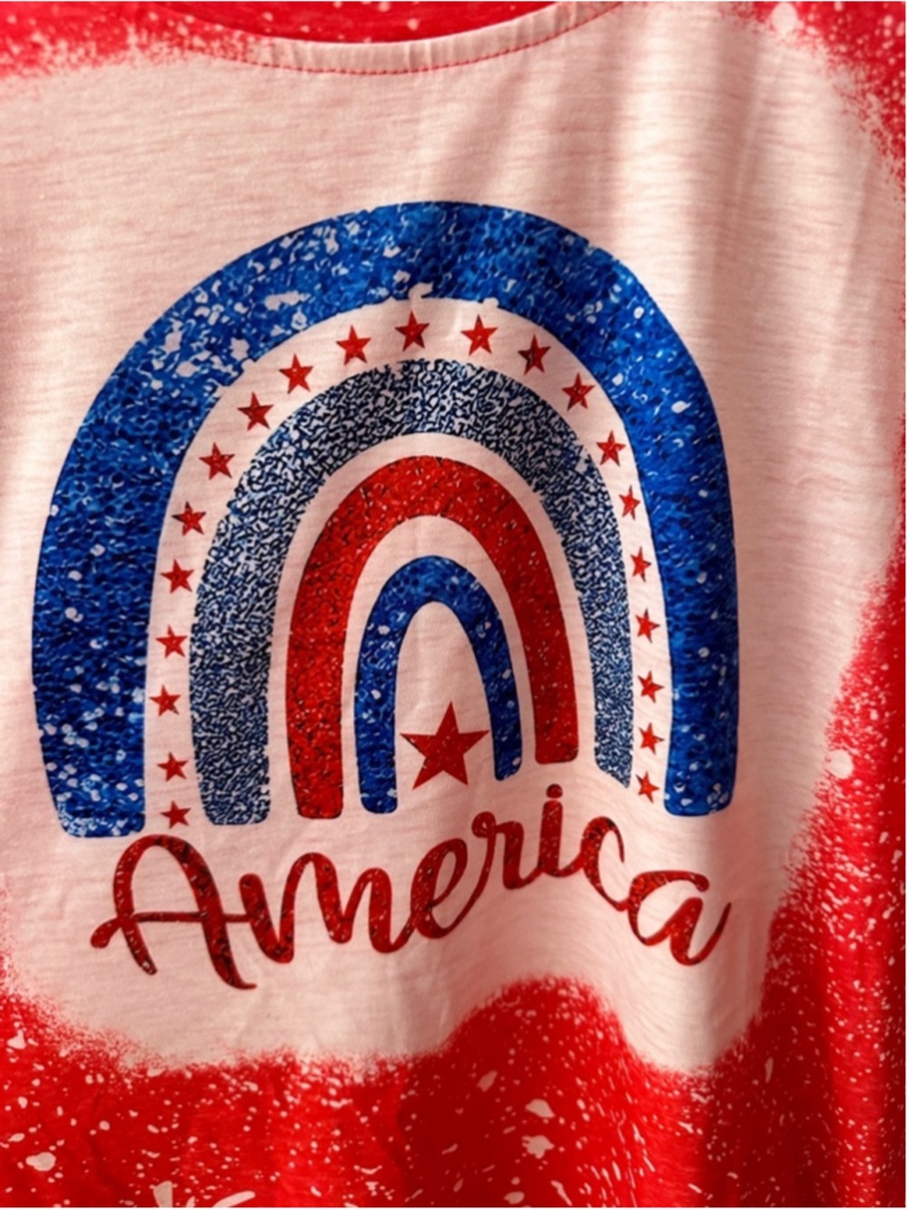 Rainbow American Flag Shirt Patriotic Shirt 4th of July Memorial Day Tshirt - Picture 6 of 10